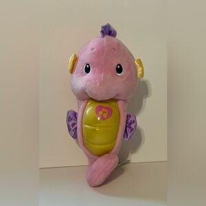 Fisher Price 2008 Soothe and Glow Seahorse Pink Purple Stuffed Animal Plush 10”